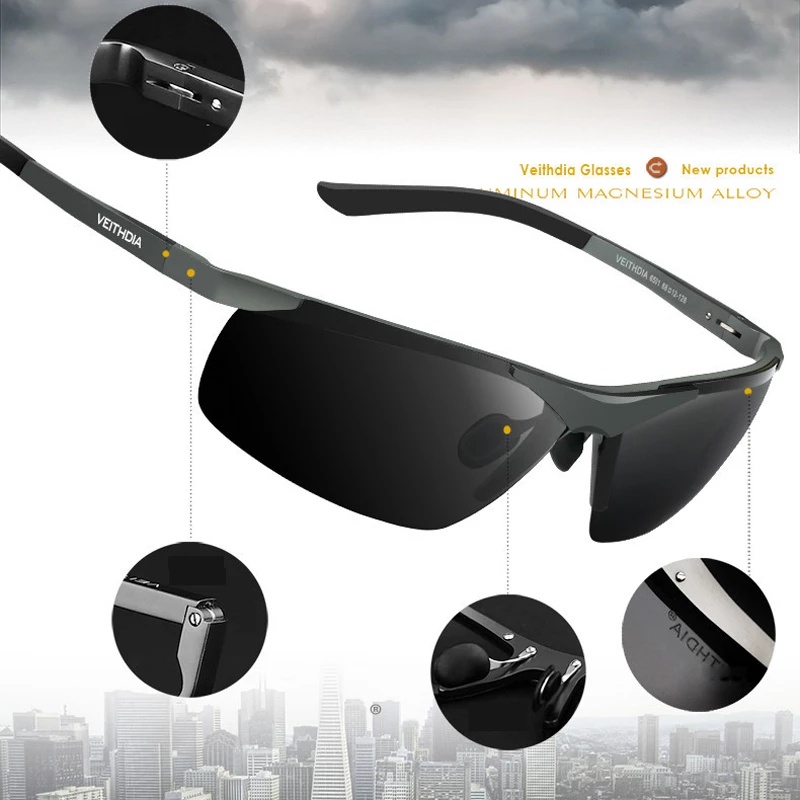 Kính mát VEITHDIA phân cực dành cho nam 6501