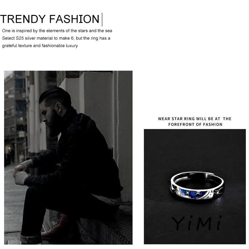 Nhẫn Đeo Tay Họa Tiết Ngôi Sao Thời Trang Sành Điệu Cho Nam