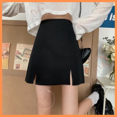 Chân Váy Công Sở Chữ A Xẻ Tà 2 Bên Cạp Cao Cao Dáng Ôm Chất Tuyết Mưa Dày Dặn Co Giãn Siêu Tôn Dáng