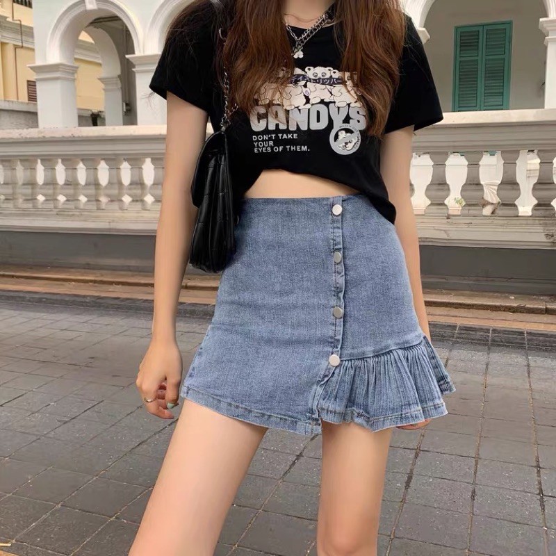 Chân váy xếp li đuôi cá đính khuy phong cách highteen (có sẵn+ảnh thật) | BigBuy360 - bigbuy360.vn