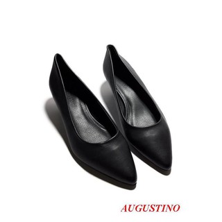 [SALE] Giày Da Lì Gót 3 Phân Thời Trang Augustino