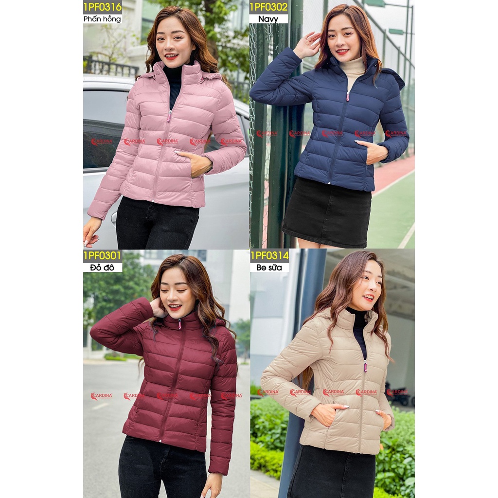 Áo phao nữ CARDINA chất gió trơn trần bông Nhật cao cấp xua tan mùa đông giá lạnh 1PF03 | BigBuy360 - bigbuy360.vn