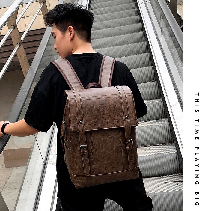 Balo da nam hàng đẹp Cao Cấp, phong cách Vintage mẫu 2022