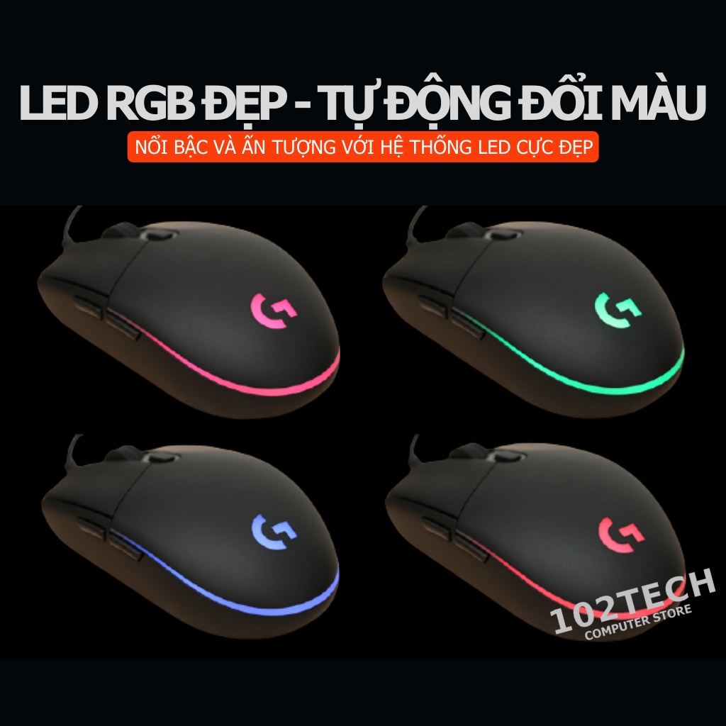 Chuột máy tính Logitech G102 có dây chuyên game thế hệ mới, led RGB đẹp, nhanh và chính xác