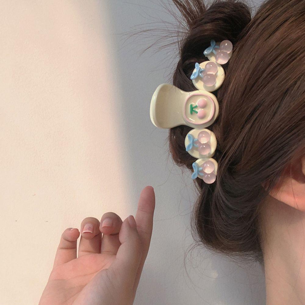 Kẹp Tóc Càng Cua Cỡ Lớn Họa Tiết Cherry Xinh Xắn Thời Trang Cho Nữ