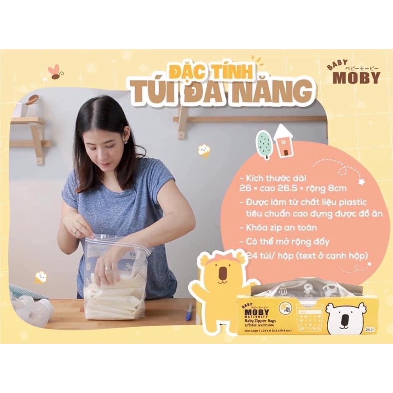 Túi zip đa năng túi đựng đồ MOBY tiện lợi