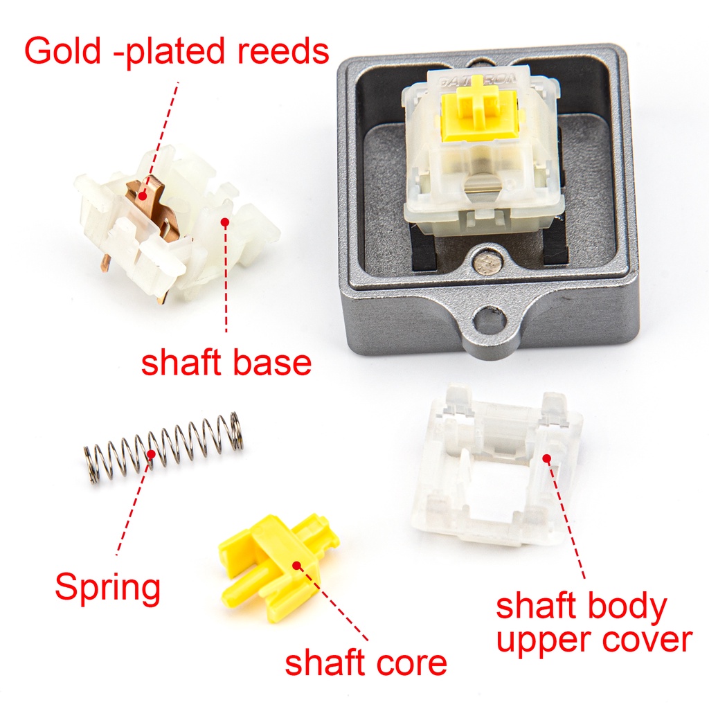 10 cái 35 cái / đơn vị cắm Gateron đóng hộp Công tắc vàng Pro 5 chân Công tắc Gateron KS-3X1 cho bàn phím cơ