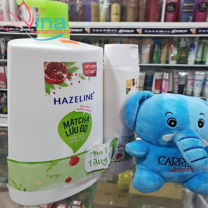 SỮA TẮM HAZELINE MATCHA LỰU ĐỎ DƯỠNG ẨM SÁNG 1.19L