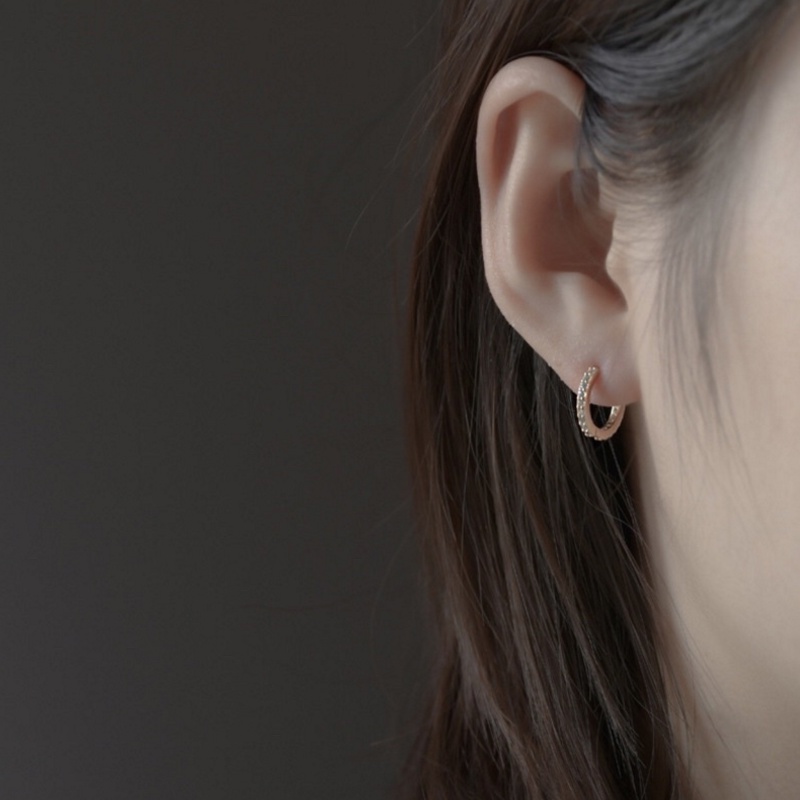 Khuyên Tai Dạng Chuỗi Đính Đá Zircon Phong Cách Pháp Tinh Tế Thời Trang / Bông Tai