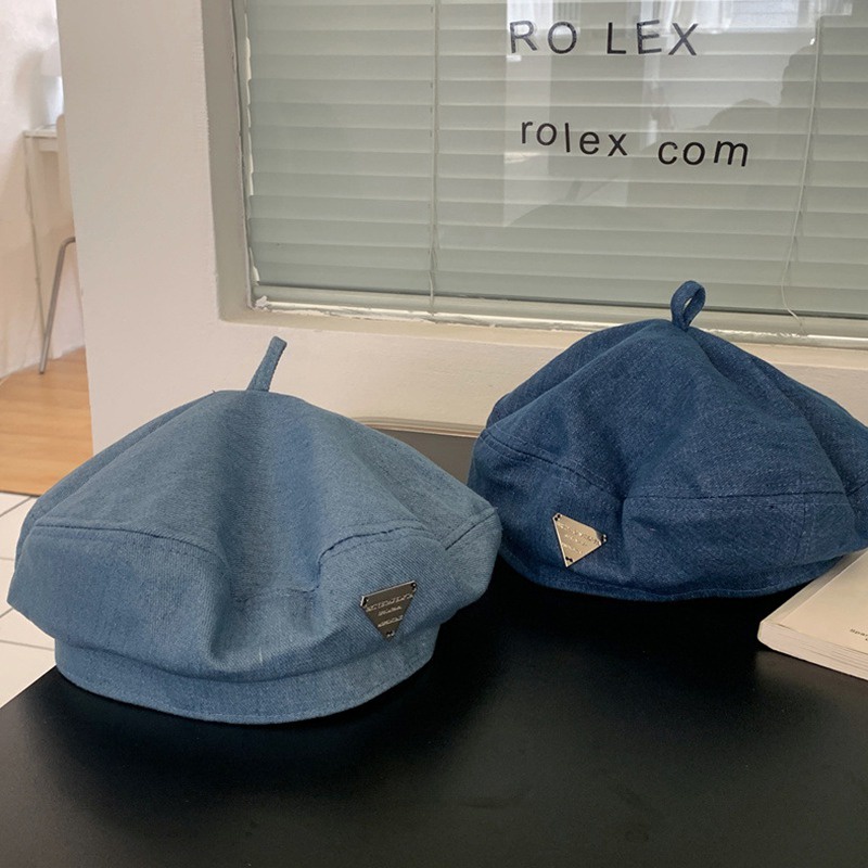 Mũ Beret Denim Mỏng Phong Cách Hàn Quốc Cho Nữ