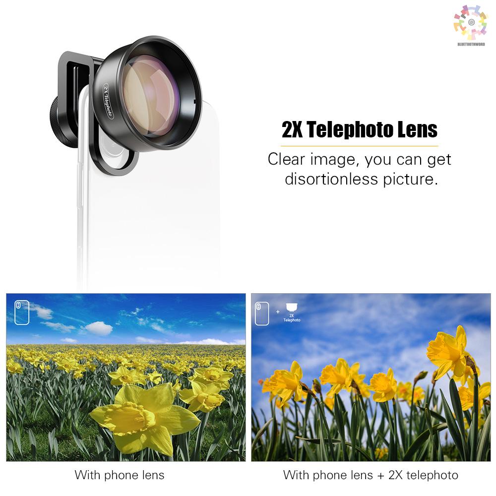 Ống kính tele kép / đơn nhiều lớp APEXEL APL-HD5T zoom 2 lần cho điện thoại X / Xs / 8P