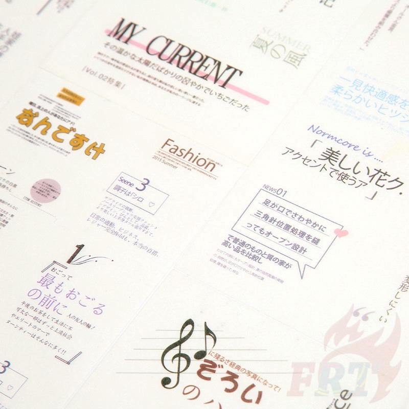 Bộ 6 tấm hình dán họa tiết chủ đề văn phòng xuất bản trang trí sổ nhật ký DIY