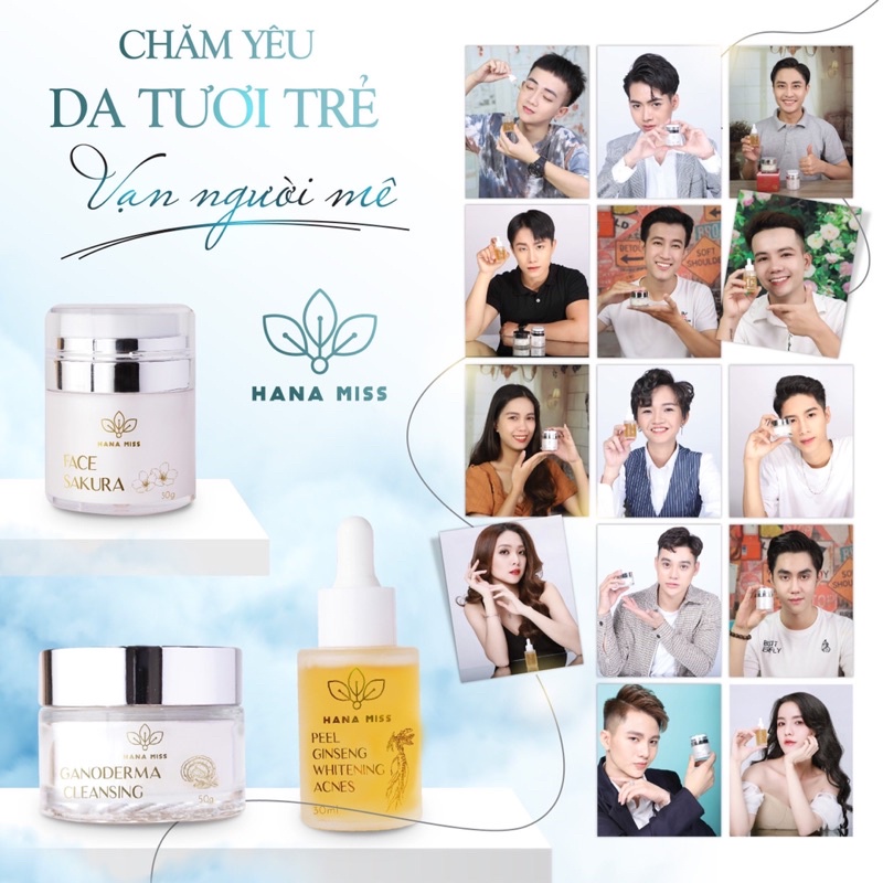 (Tặng 9 mặt nạ)Combo 3 Bột rửa mặt Linh Chi, Pell da nhân sâm, Kem dưỡng trắng Sakura đánh bay mụn làm trắng hồng da | BigBuy360 - bigbuy360.vn
