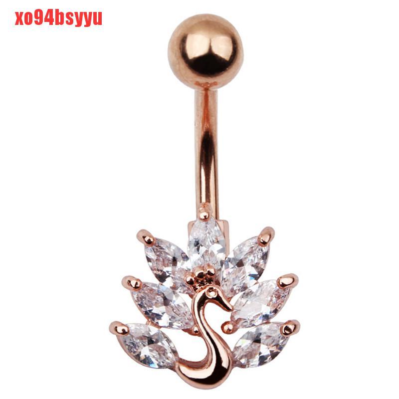 Khuyên Rốn Hình Chim Công Đính Đá Nhân Tạo Thời Trang 94bsyyu