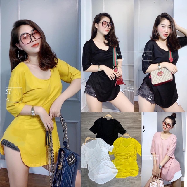 Áo thun form rộng vạt bầu