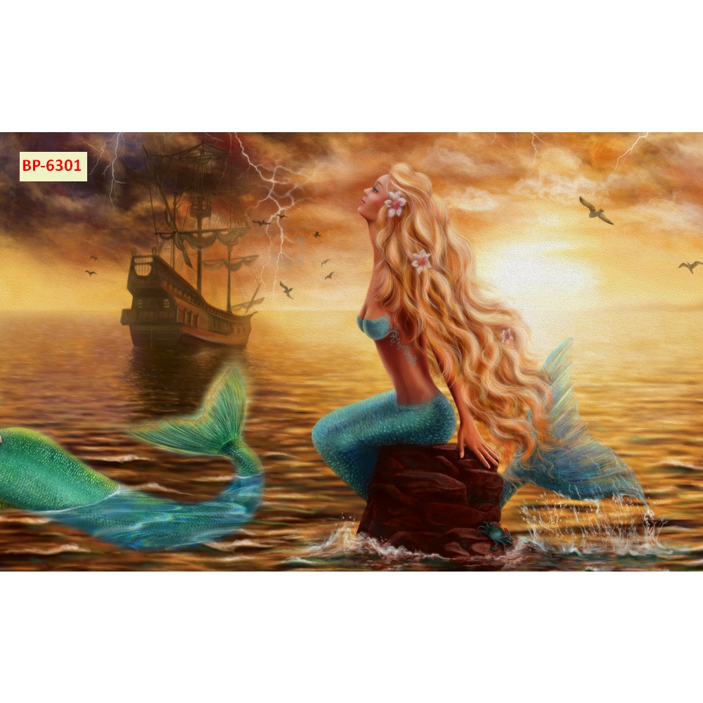 Tranh dán tường 3d hình cô gái trang trí tiệm nail,mi,spa,tóc,nhà hàng...