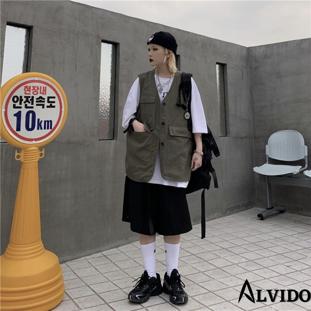Áo gile ALVIDO unisex form rộng Gile Basic Tea nam nữ oversize phong cách ulzzang GL21