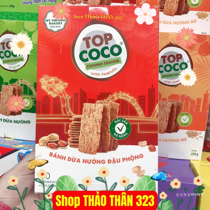 T07/2024- Bánh Dừa Nướng TOP COCO 230g - Đặc Sản Đà Nẵngu