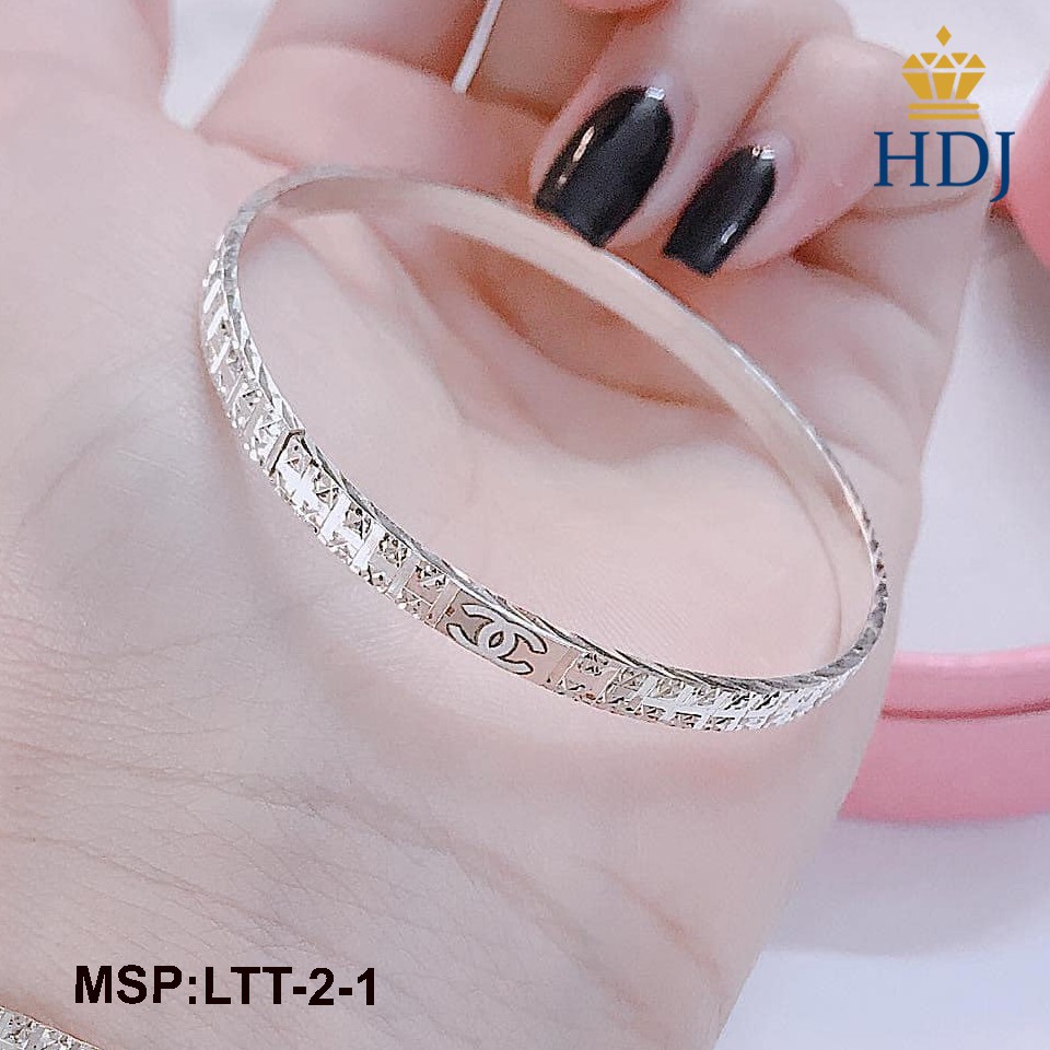 Hot lắc tay bạc nữ bạc 925 dạng vòng kiềng đẹp sang trọng trang sức HDJ mã LTT-2-1
