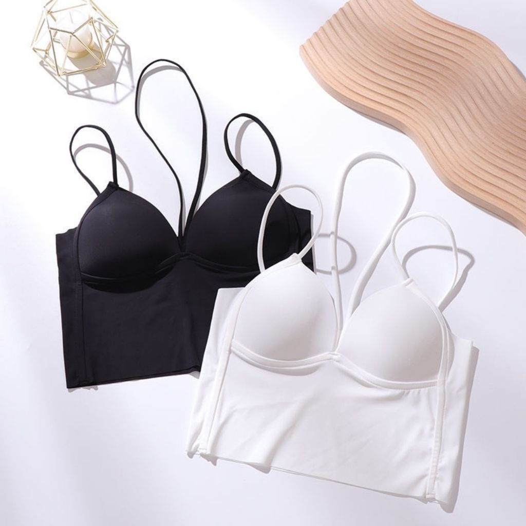 Áo bra nữ đúc su 2 dây cao cấp, áo lót đệm mút mỏng ôm ngực mềm mịn mặc mát thoải mái DEVARI B2146