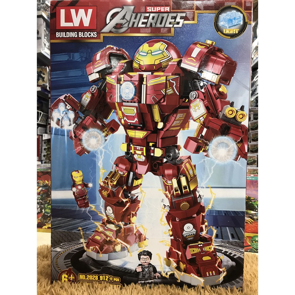 Đồ chơi lego lắp ráp xếp hình mô hình robot hulkbuster iron man người sắt (No.2028) 912 pcs