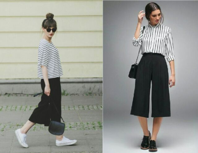 Quần Culottes Ống Rộng Công Sở Lửng