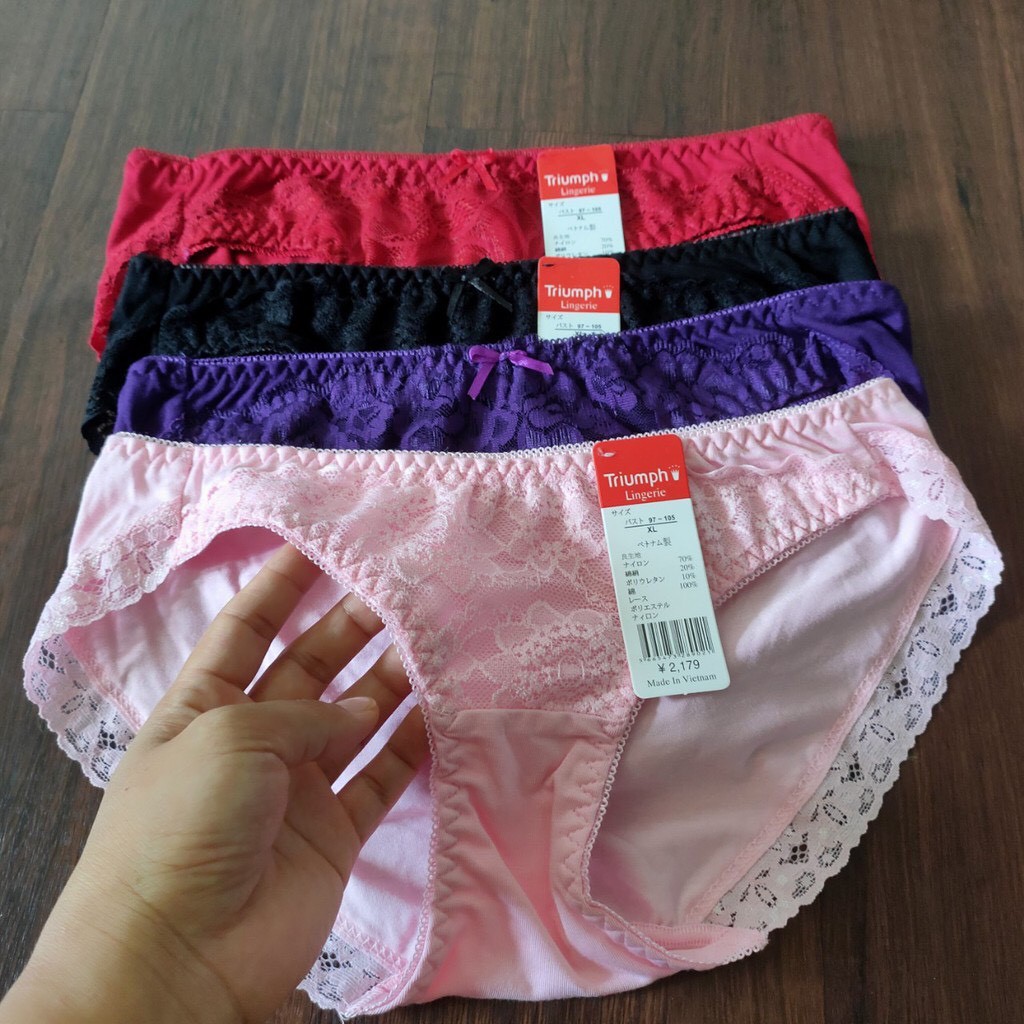 Quần Lót Nữ Cotton Phối Ren Thấm Hút Tốt, Quần lót Chất Vãi Mềm Mại Hàng VNXK Hieu Store24h