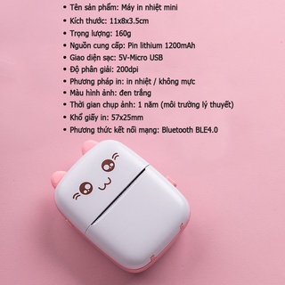 Máy in nhiệt Bluetooth mini cầm tay dễ thương