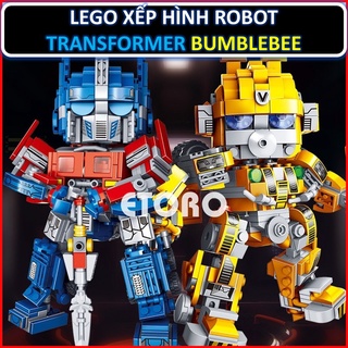 Đồ chơi xếp hình lego robot biến hình, transformer, bumblebee, optimus prime siêu đẹp dành cho bé
