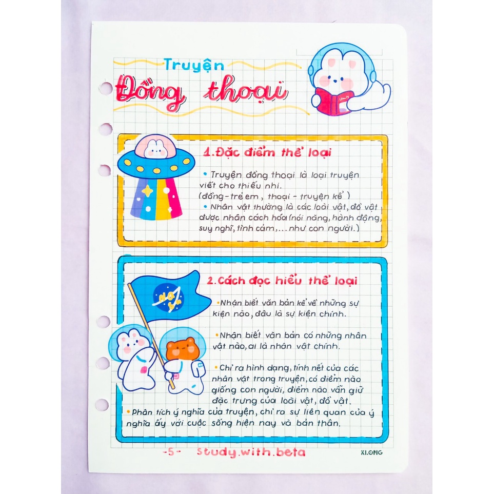 sổ giấy trang trí văn 6 chương trình mới