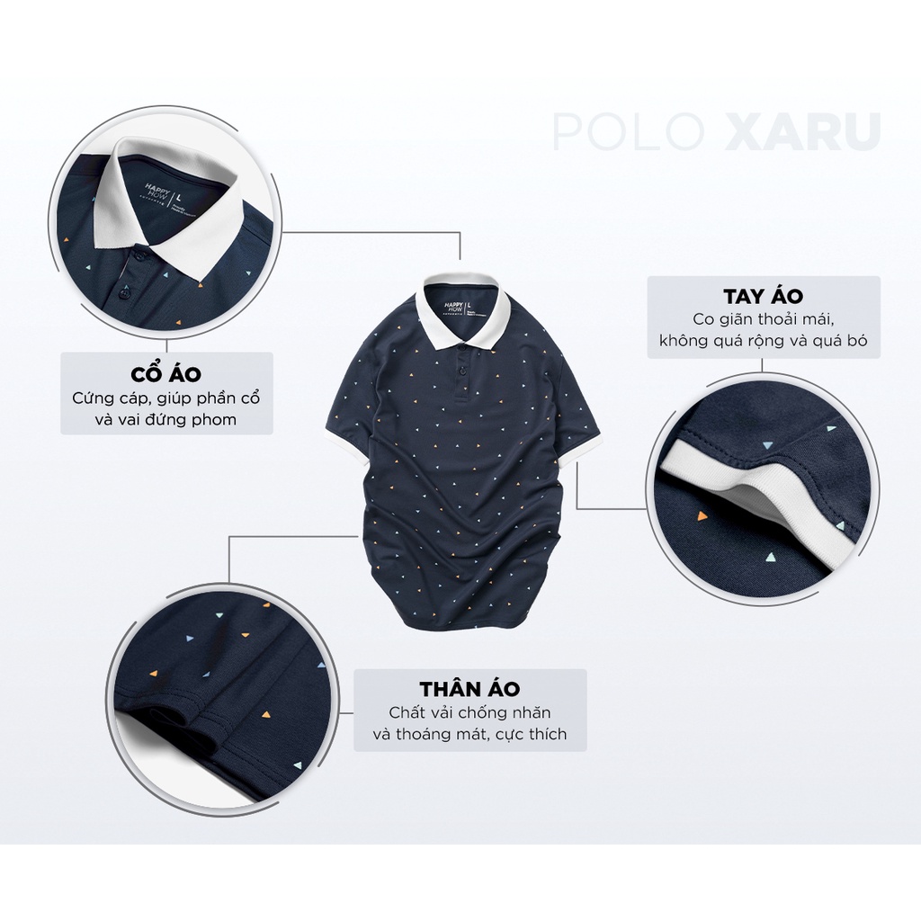 Áo thun Polo nam cổ bẻ XARU in họa tiết vải Cotton cá sấu,xuất xịn chuẩn form ,thanh lịch - HAPPYHOW