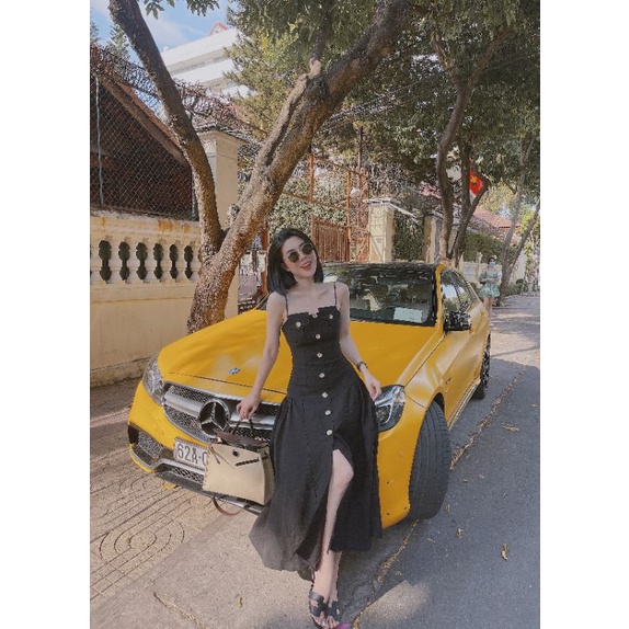 Đầm Maxi 2 Dây Nhún Eo Túi Lắp