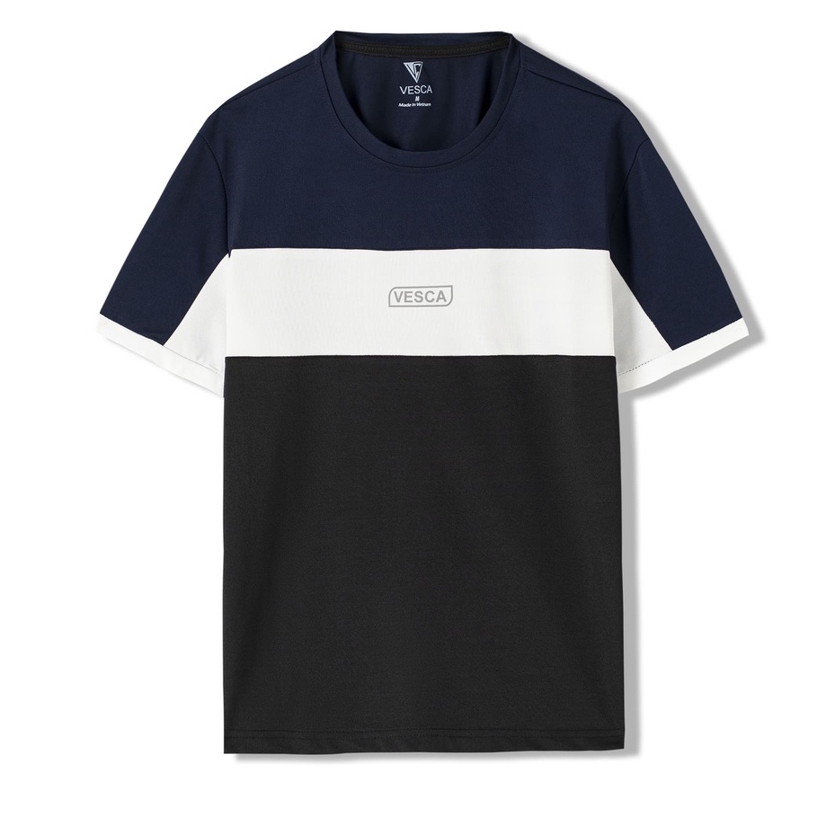 Áo phông nam tay ngắn cổ tròn cao cấp phối 3 màu thời trang chất thun cá sấu co giãn mát mẻ G2