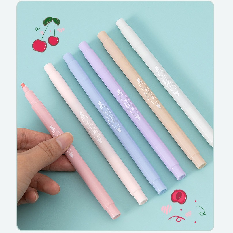 Hộp 6 Bút Dạ Quang Hai Đầu Nhiều Màu Sắc Tiện Dụng Cho Học Sinh