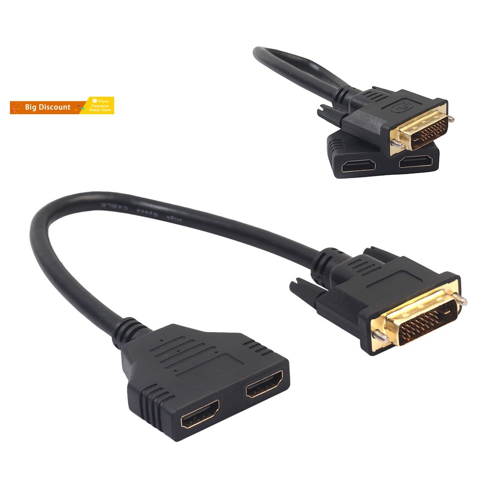 Dây chuyển đổi từ 2 cổng HDMI sang đầu cắm DVI 24+1 tiện dụng