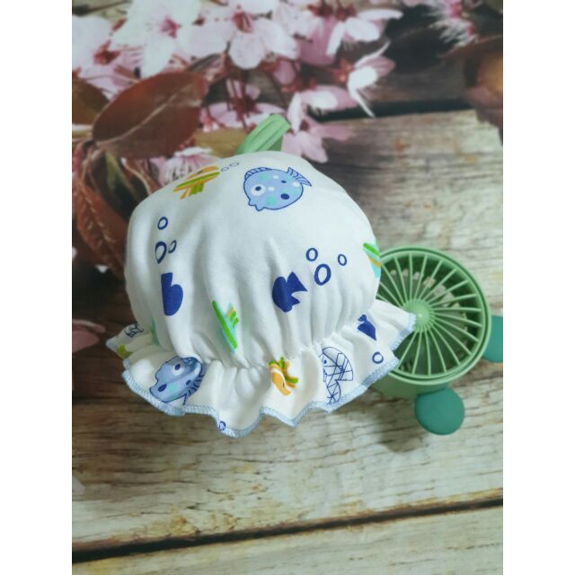 Mũ tai bèo cotton nỉ co dãn cho bé sơ sinh 0-3m