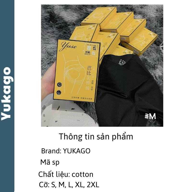 Quần legging nữ gen bụng thần thánh cạp cao full hộp màu vàng yukago