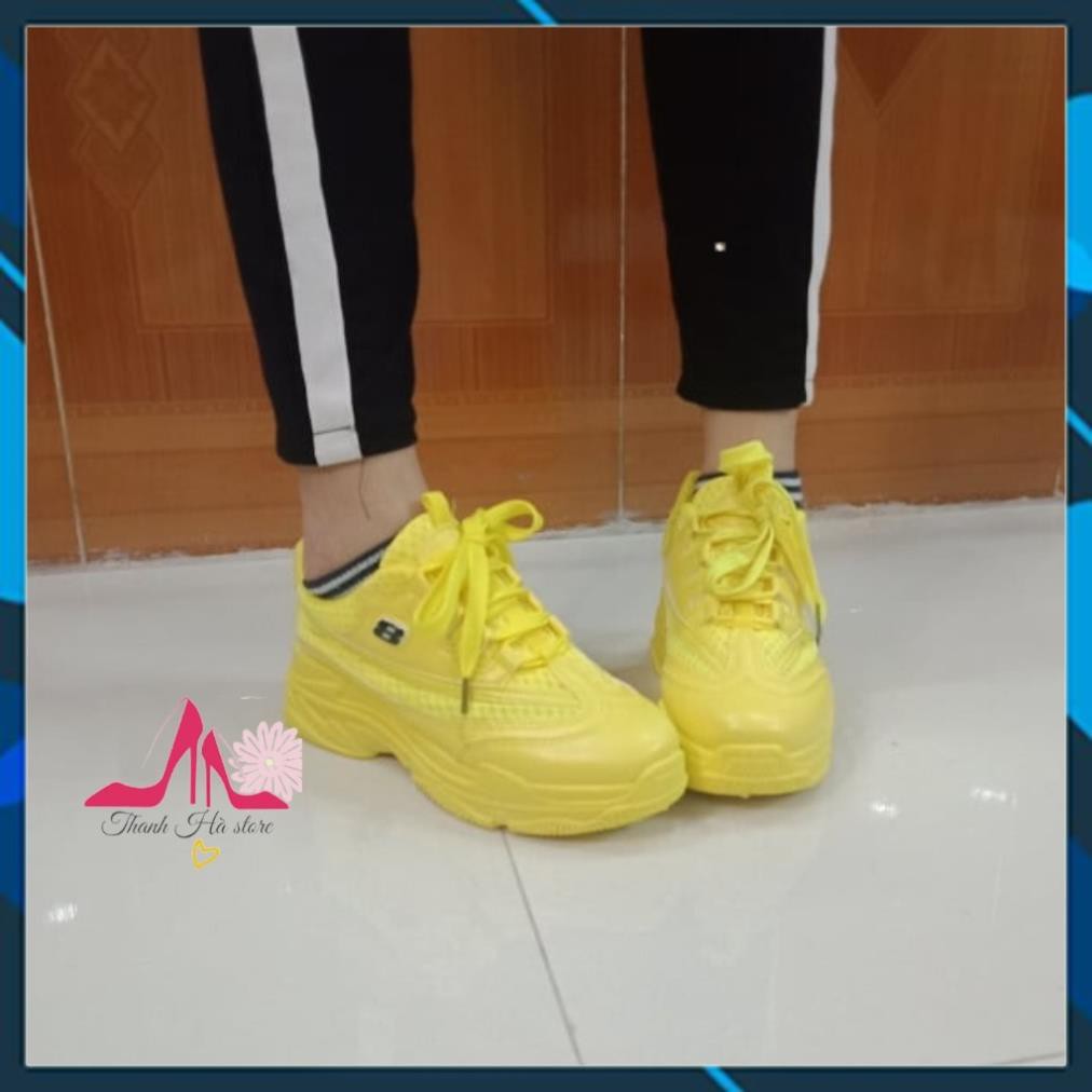 Giày thể thao nữ  Sản phẩm cao cấp  Giày sneaker nữ màu vàng cao 5cm cá tính và nổi bật