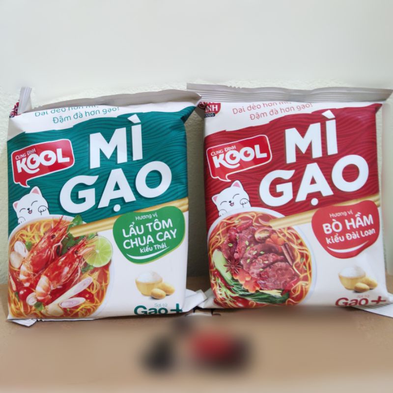 Mì gạo Cung Đình Kool hương vị lẩu tôm chua cay, bò hầm gói 82g