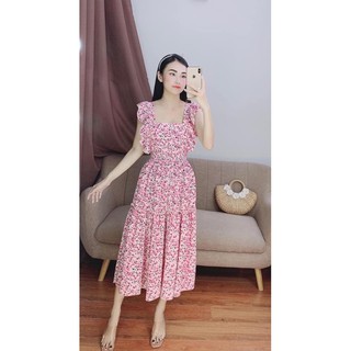 Đầm maxi tay cánh tiên