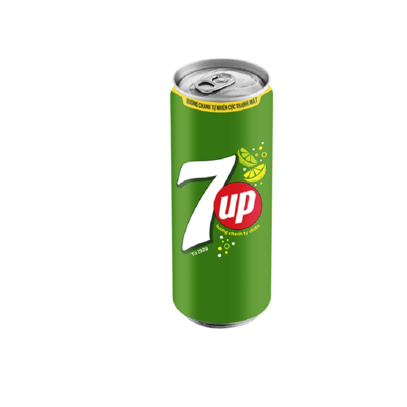 Thùng 24 Lon Nước Ngọt Có Gaz 7Up (320ml/lon)