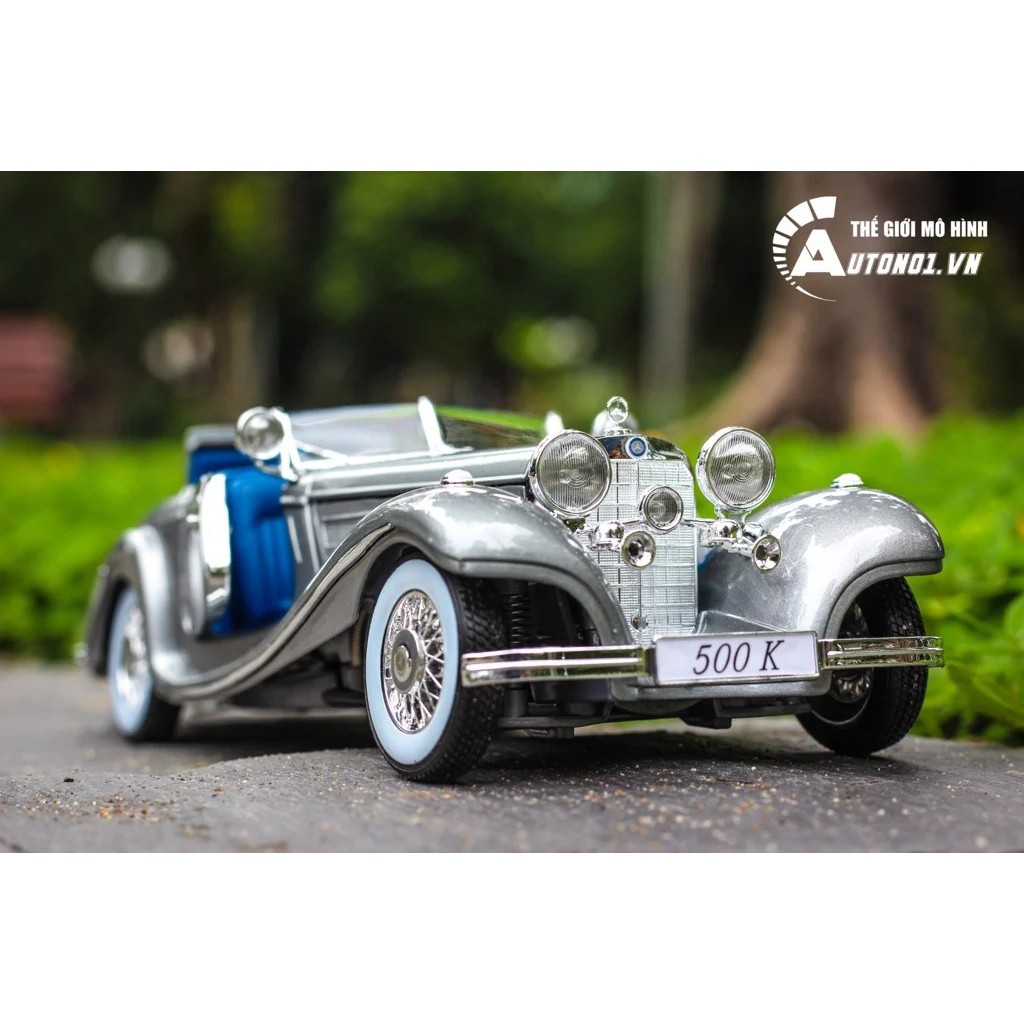 MÔ HÌNH XE MERCEDES BENZ 500K TYP SPECIAL ROADSTER 1936 GREY 1:18 MAISTO 3996