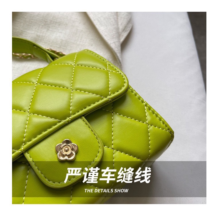 Túi đeo chéo nữ, Túi đeo vai da nắp gập da quả trám màu sắc basic dây điều chỉnh dễ phối đồ