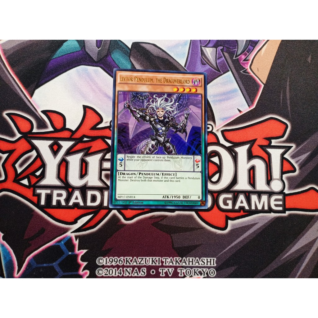 Thẻ bài Yugioh chính hãng Lector Pendulum, the Dracoverlord - MP17-EN014 - Ultra Rare 1st Edition