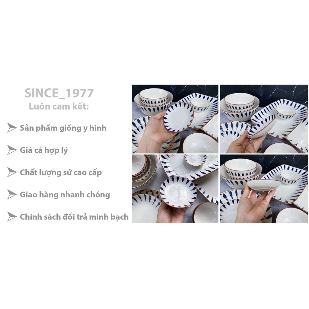 Đĩa gia vị Bát Bảo, đường kính 4", SY116, Sản phẩm bằng sứ bền, đẹp, rẻ, Since_1977