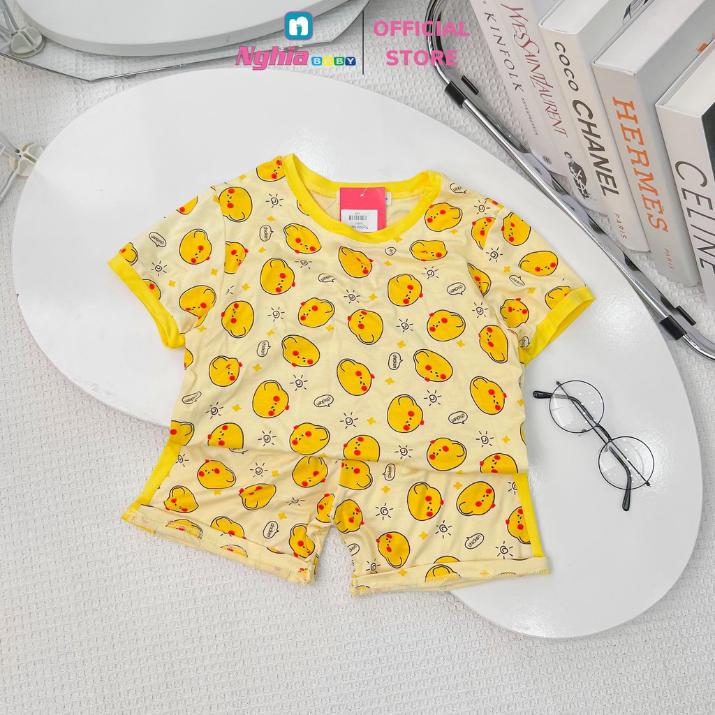 Đồ bộ bé trai - bé gái - Chất liệu thun cotton họa tiết thêu NGHĨA BABY dành cho bé từ 9kg-23kg