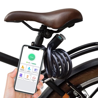 Dây khóa xe đạp/xe máy điện tử bằng thép 1.5m chống trộm vân tay tiện dụng
