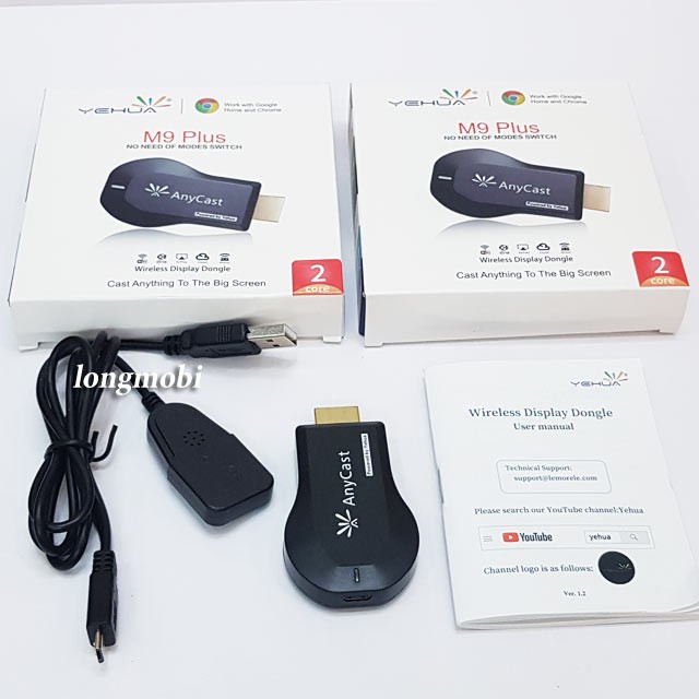 HDMI KHÔNG DÂY DONGLE ANYCAST M9 PLUS FULLHD 1080P