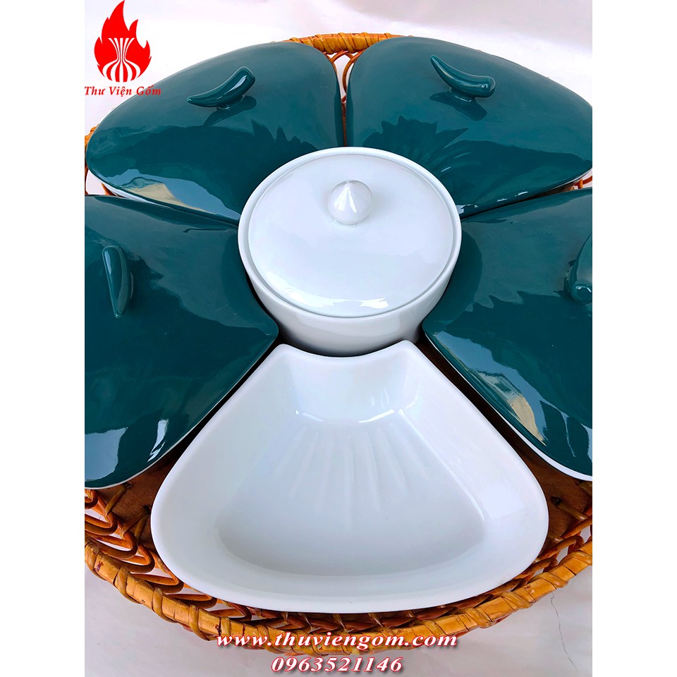 Khay mứt xanh cổ vịt 2021 Gốm sứ Bát Tràng