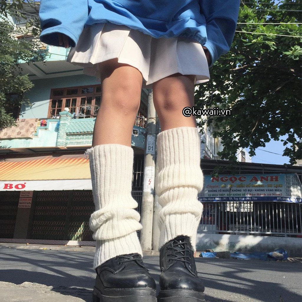 [ Có sẵn ] Long knit SOCKs - Vớ dài đến đầu gối phong cách Nhật Bản